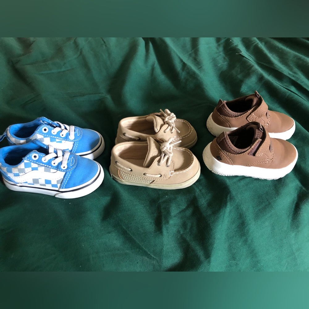Vans and Sperry Toddler shoes.